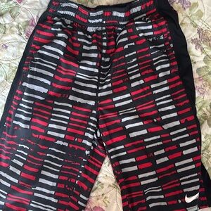 Nike dri fit shorts- red black & gray.  Side pockets.